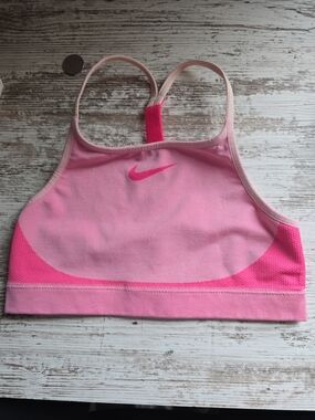 Nike Light Pink & Hot Pink Racerback Sports Bra Dri Fit Girls Size XL